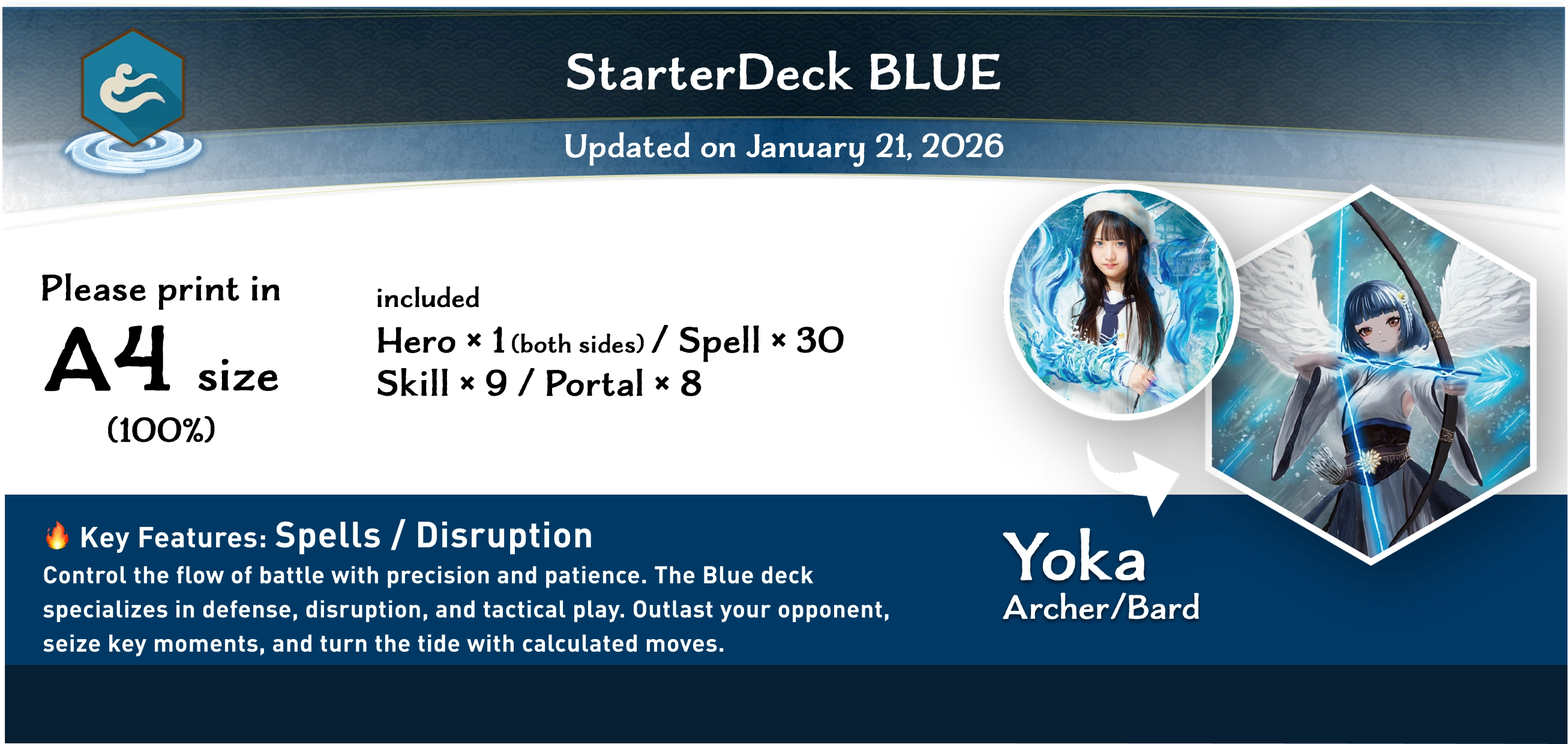 VARZ TCG Starter Deck Blue print & play sheet
